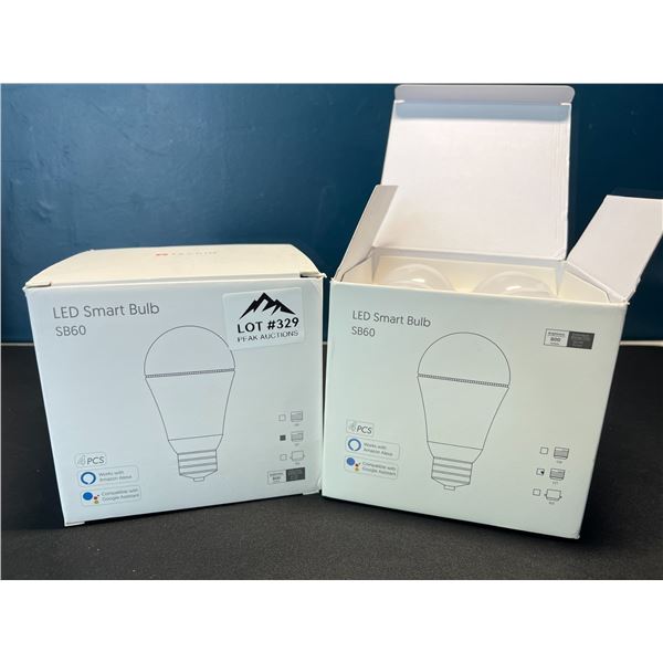 Lot of 2 Multi-Pack Boxes of Teckin LED Smart Wifi Lightbulbs - 4 PCS per box!