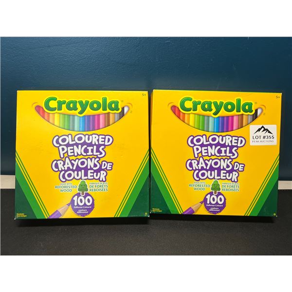 Lot of 2 Crayola 100Pack Coloured Pencil Crayons