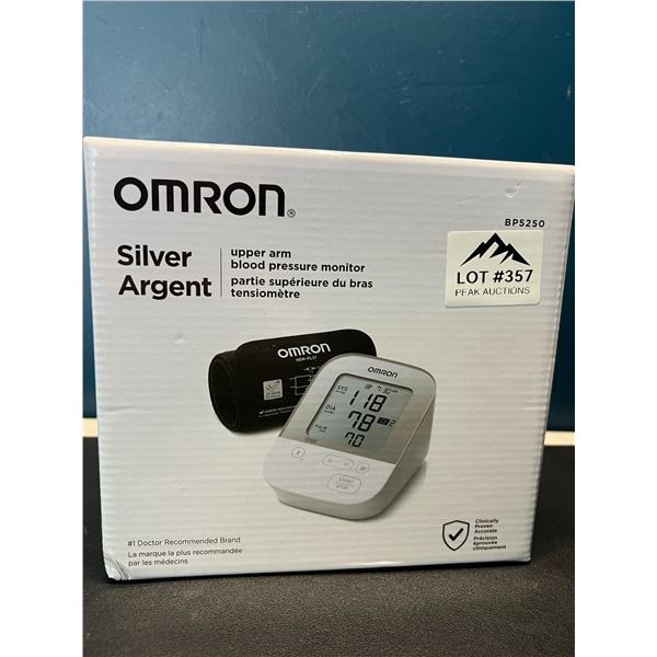 Lot of 1 OMRON Silver Upper Arm Blood Pressure Monitor