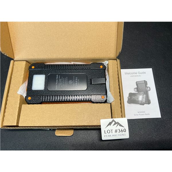 Lot of 1 High-Capacity Portable Solar Power Bank/Charger - 38,000mAh