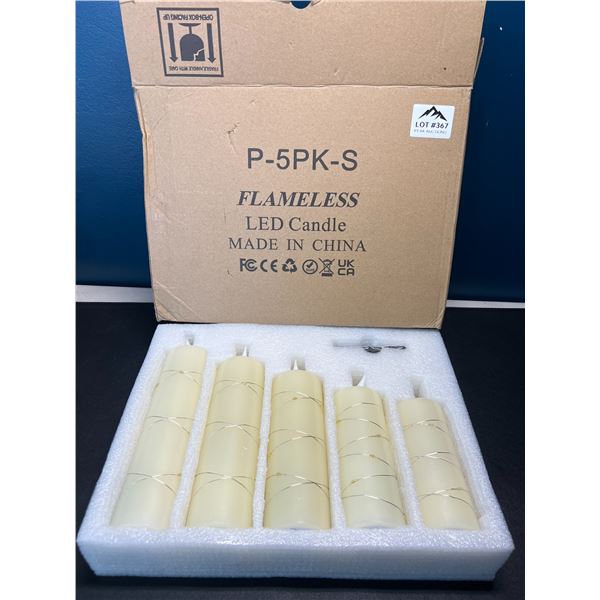 Lot of LED Flameless Candles w/ Remote Control - 5 PCS - Assorted Sizes