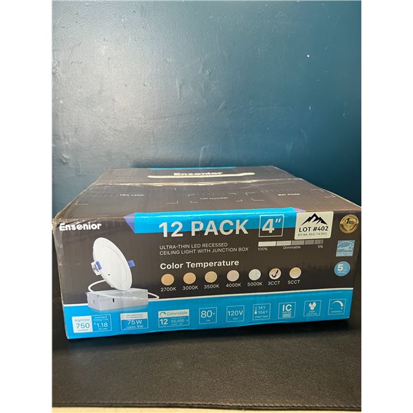 Lot of Ensenior 12 Pack 4" Ultra-Thin LED Recessed Lights