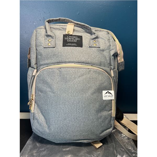 Lot of 1 Backbpack-Style Diaper Bag - Grey