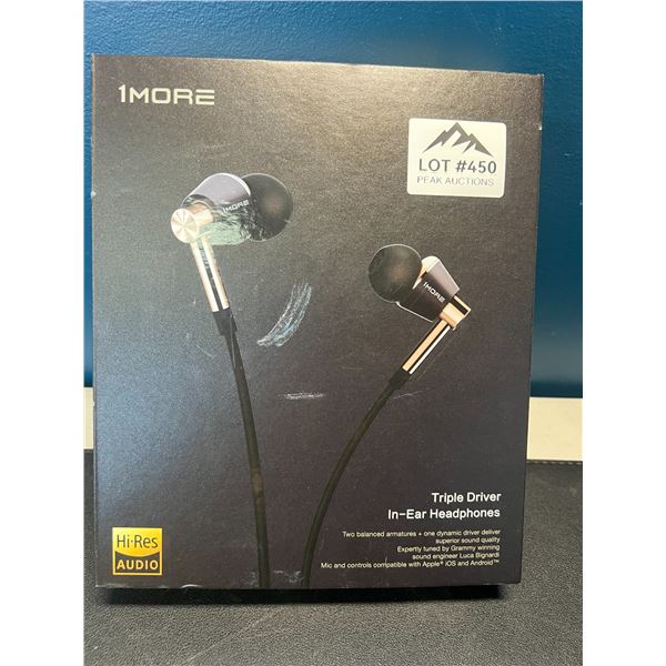 Lot of 1 Pair of 1More Triple Driver In-Ear Headphones