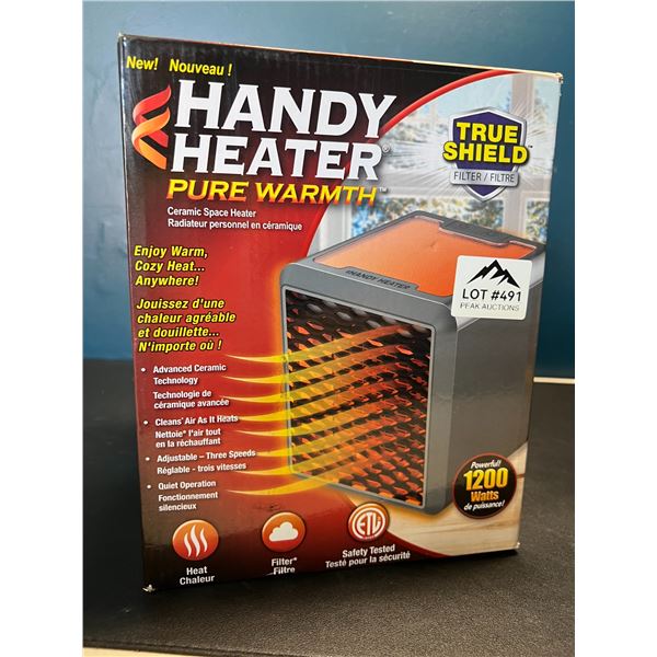 Lot of 1 Handy Heater - Pure Warmth - Ceramic Space Heater