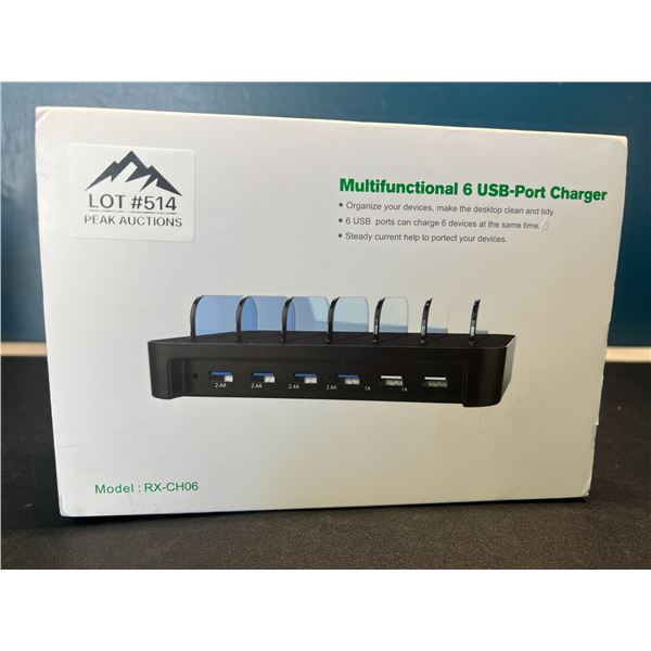 Lot of 1 Multifunctional 6 USB-Port Charger