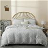 Image 1 : Lot of 1 Bedazzled Tuffed Duvet Cover Set - 104 x 90 inch (King Size) - Light Grey