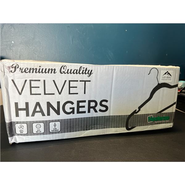 Lot of 1 Box of Premium Velvet Coat Hangers - Pack of 60 - Pink!