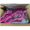 Image 2 : Lot of 1 Box of Premium Velvet Coat Hangers - Pack of 60 - Pink!