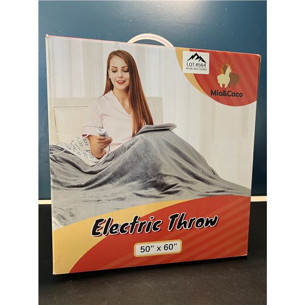 Lot of 1 Electric Heated Throw Blanket - 50x60inch - Grey