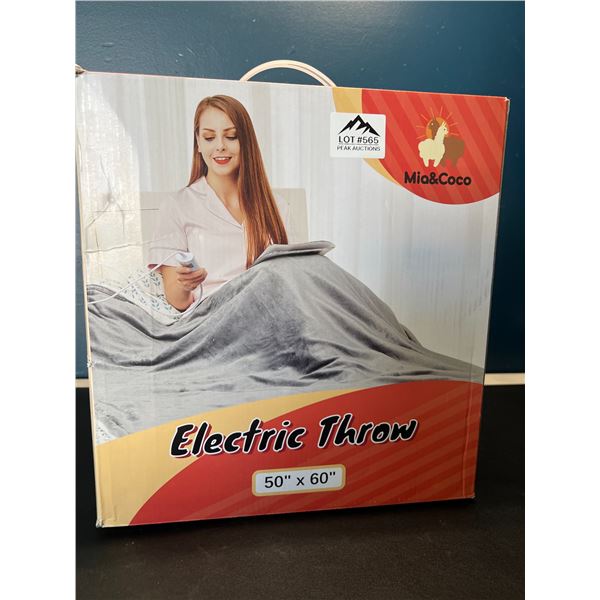 Lot of 1 Electric Heated Throw Blanket - 50x60inch - Grey