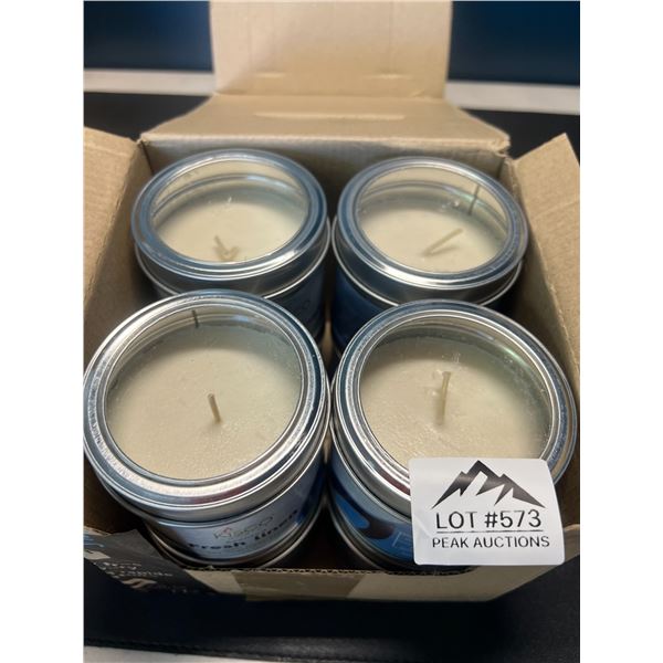 Lot of Scented Fresh Linen Candles - 100% Natural - 8 pack