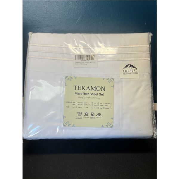 Lot of 1 King Size Microfiber Sheet Set - White