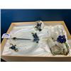Image 2 : Lot of 1 Glass Butterfly Tea Set - Beautiful 4PC Set