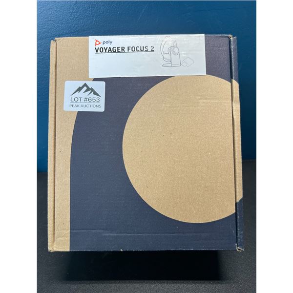 Lot of 1 Poly Voyager Focus 2 Wireless Headset and Microphone and Charge Stand