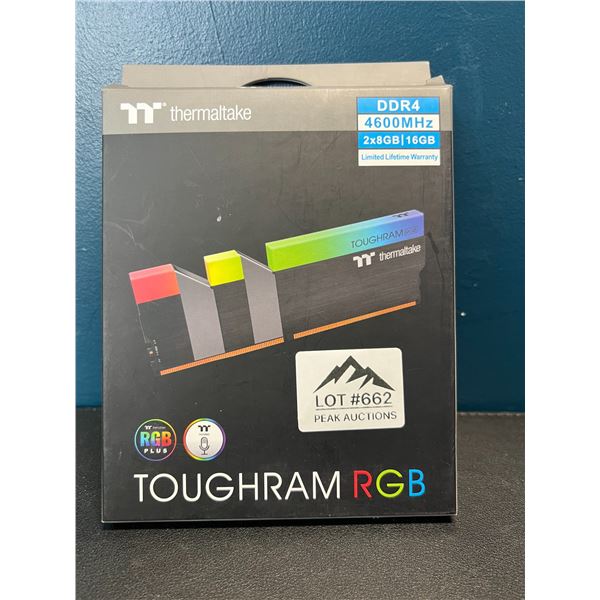 Lot of 1 Thermaltake TOUGHRAM RGB DDR4 4600MHz Ram 16GB - 2x8GB