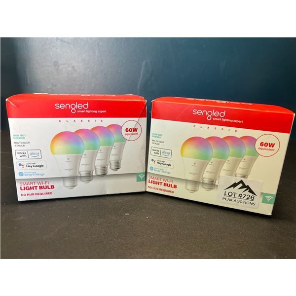 Lot of 2 Boxes of Sengled Smart WiFi Multicolor LED Lightbulbs - 4per box/8 total