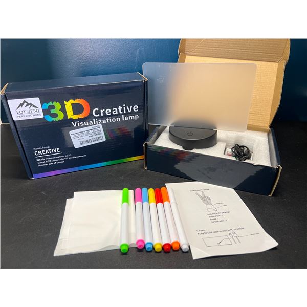 Lot of 2 Customizable Acrylic LED Colour Changing Lights - Whiteboard Style w/ 7 Markers