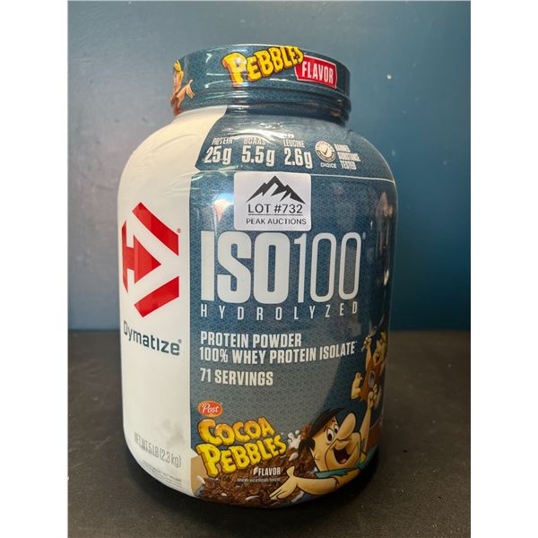 Lot of 1 ISO100 Hydrolized Protein Powder - Cocoa Pebbles Flavor - 5 LB Tub! Brand New Sealed!