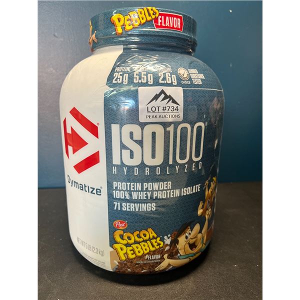 Lot of 1 ISO100 Hydrolized Protein Powder - Cocoa Pebbles Flavor - 5 LB Tub! Brand New Sealed!