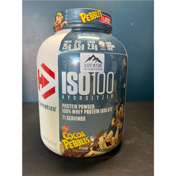 Lot of 1 ISO100 Hydrolized Protein Powder - Cocoa Pebbles Flavor - 5 LB Tub! Brand New Sealed!