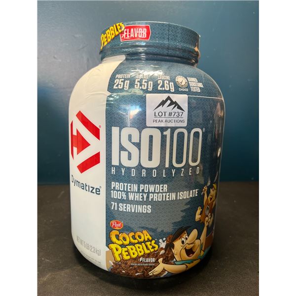 Lot of 1 ISO100 Hydrolized Protein Powder - Cocoa Pebbles Flavor - 5 LB Tub! Brand New Sealed!