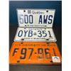 Image 1 : Lot of 3 Assorted License Plates - Usedf