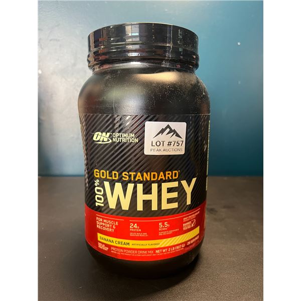 Lot of 1 Gold Standard 100% Whey Protein Powder - Banana Cream - 2LBs
