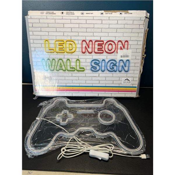 Lot of 1 LED Neon Wall Sign - Large 15-Inch - Gamepad Design