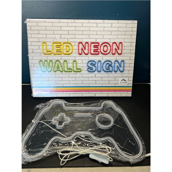 Lot of 1 LED Neon Wall Sign - Large 15-Inch - Gamepad Design