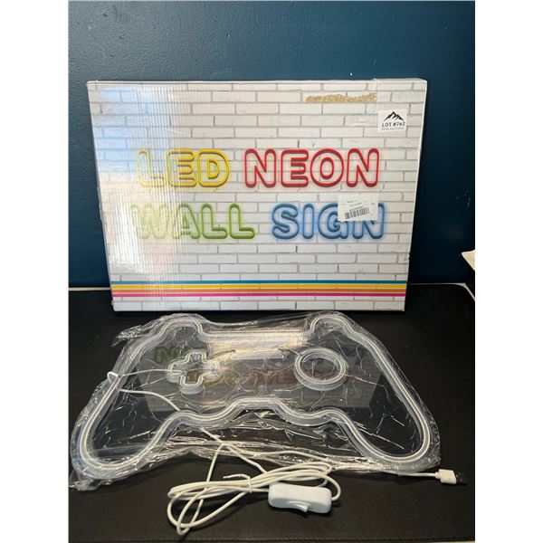 Lot of 1 LED Neon Wall Sign - Large 15-Inch - Gamepad Design