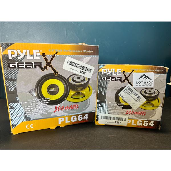 Lot of 2 Pyle Gear Speakers - 5inch & 6.5inch