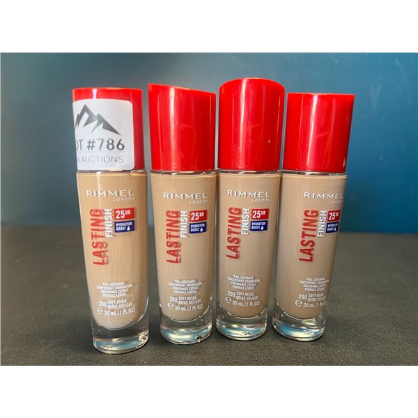 Lot of 4 Bottles of Revlon Lasting Finish 25HR Hydration Boost Full-Coverage Foundation - Soft Beige