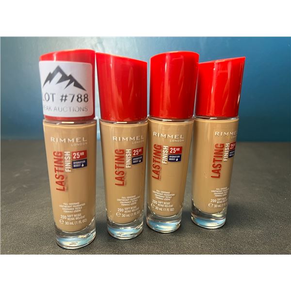 Lot of 4 Bottles of Revlon Lasting Finish 25HR Hydration Boost Full-Coverage Foundation - Soft Beige