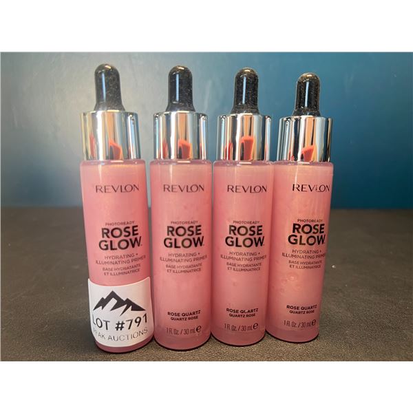 Lot of 4 Bottles of Revlon Rose Glow Hydrating Illuminating Primer