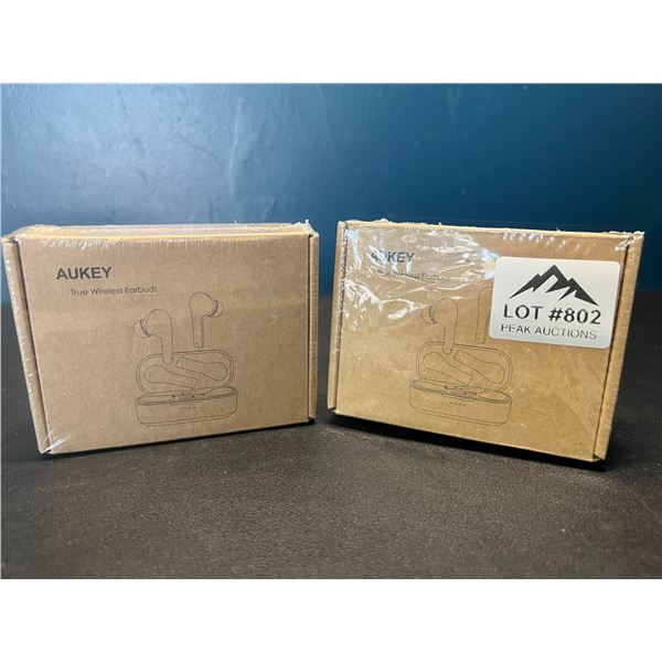 Lot of 2 Pairs of Aukey True Wireless Bluetooth Earbuds - Brand New Sealed!