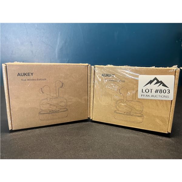 Lot of 2 Pairs of Aukey True Wireless Bluetooth Earbuds - Brand New Sealed!