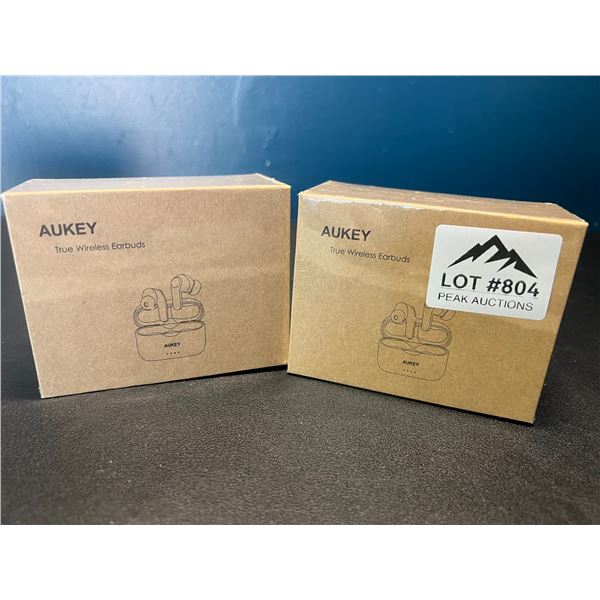 Lot of 2 Pairs of Aukey True Wireless Bluetooth Earbuds - Brand New Sealed!