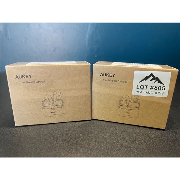 Lot of 2 Pairs of Aukey True Wireless Bluetooth Earbuds - Brand New Sealed!