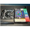 Image 2 : Lot of Thermaltake Riing Trio 14 Radiator PC Fans - RGB - Fan x 3 & 1 x Controller