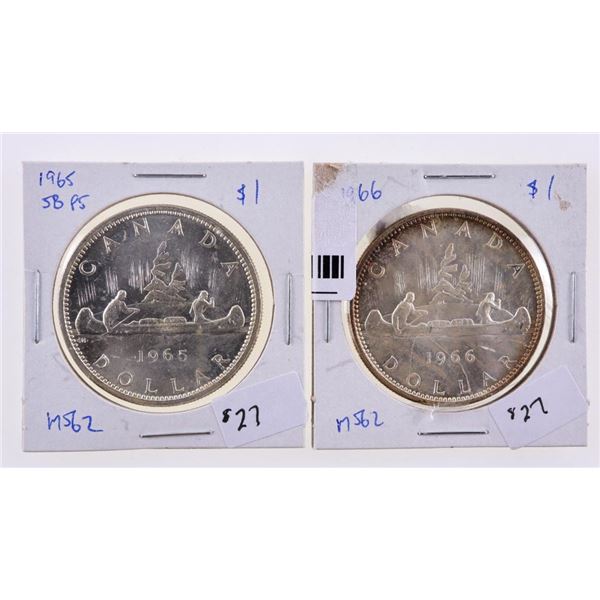 Lot 2 Canada Silver Dollar 1965-66