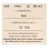 Image 4 : 1944 Canada One Cent Coin Red MS63