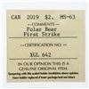 Image 3 : Canada 2019 $2 Coin First Strike Polar Bear ICCS
