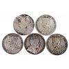 Image 2 : Canada Group of 5 Silver 50 cents