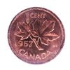 Image 1 : Canada, 1957 One cent Coin PL65 Red; Cameo ICCS