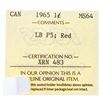 Image 2 : Canada, 1965 One cent Coin MS64 ICCS LB P5;Red