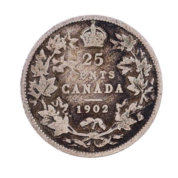 Canada Historical Silver Twenty Five Cents - 1902