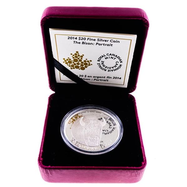 2014 $20 The Bison: A Portrait - Pure Silver Coin