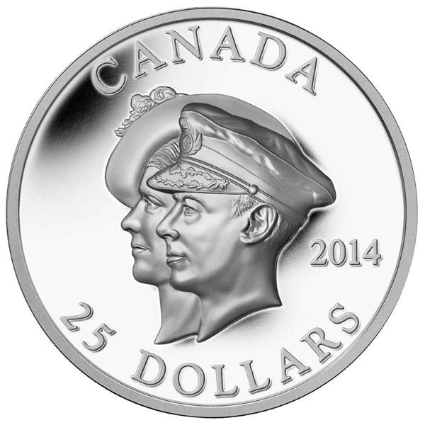 2014 $25 The First Royal Visit, 75th Anniversary - Pure Silver Coin