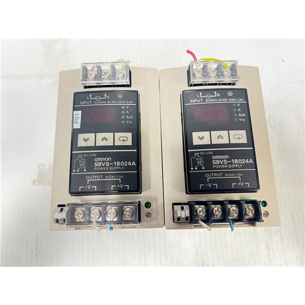 Lot of (2) Omron #S8VS-18024A Power Supplies